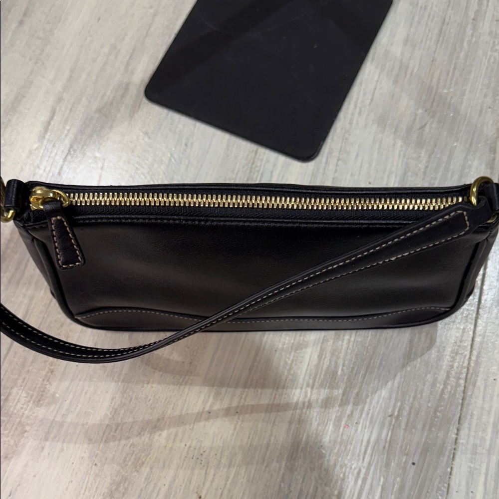 Coach Black Leatherwear Shoulder Bag with Gold Accents-NWOT - Picture 12 of 16